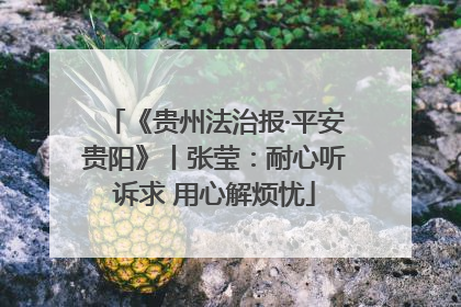 《贵州法治报·平安贵阳》丨张莹：耐心听诉求 用心解烦忧