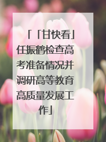 「甘快看」任振鹤检查高考准备情况并调研高等教育高质量发展工作