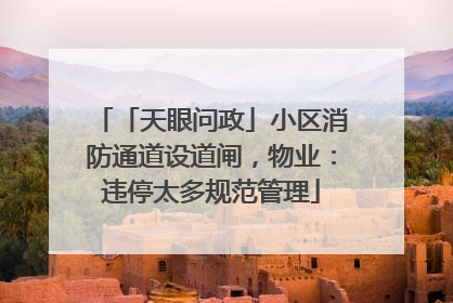 「天眼问政」小区消防通道设道闸，物业：违停太多规范管理