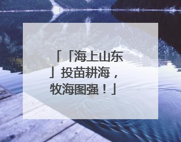 「海上山东」投苗耕海，牧海图强！