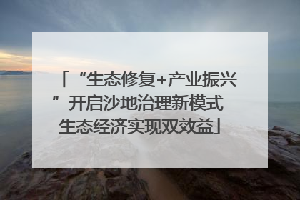“生态修复+产业振兴”开启沙地治理新模式 生态经济实现双效益
