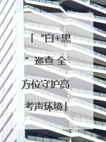 “白+黑”巡查 全方位守护高考声环境