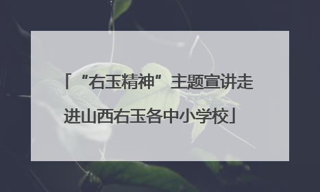 “右玉精神”主题宣讲走进山西右玉各中小学校