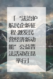 “法治护航民企新征程·激发民营经济新动能”公益普法活动在昆举行