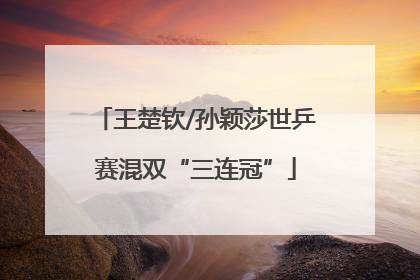 王楚钦/孙颖莎世乒赛混双“三连冠”