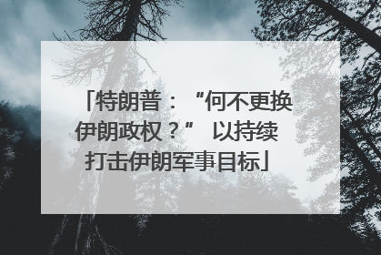 特朗普：“何不更换伊朗政权？” 以持续打击伊朗军事目标