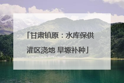 甘肃镇原：水库保供 灌区浇地 旱塬补种