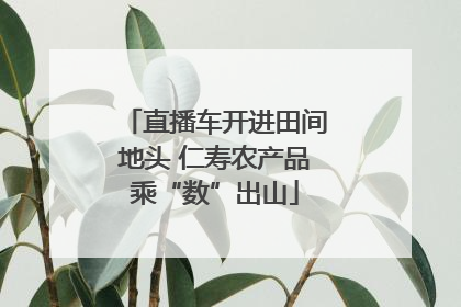 直播车开进田间地头 仁寿农产品乘“数”出山