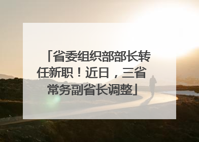 省委组织部部长转任新职！近日，三省常务副省长调整