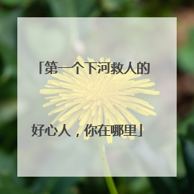 第一个下河救人的好心人，你在哪里