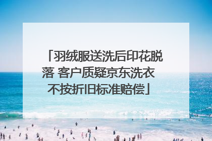 羽绒服送洗后印花脱落 客户质疑京东洗衣不按折旧标准赔偿