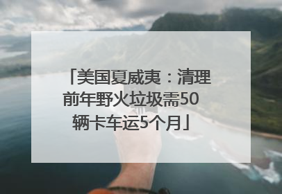 美国夏威夷：清理前年野火垃圾需50辆卡车运5个月