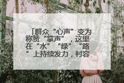 群众“心声”变为称赞“掌声”，这里在“水”“绿”“路”上持续发力，村容村貌焕然一新