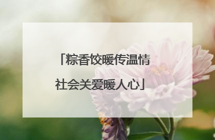 粽香饺暖传温情 社会关爱暖人心