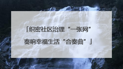 织密社区治理“一张网” 奏响幸福生活“合奏曲”
