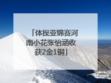 体操亚锦赛河南小花张怡涵收获2金1铜