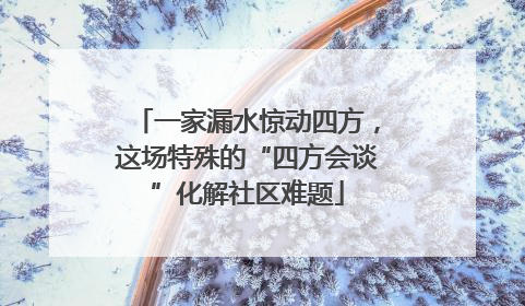 一家漏水惊动四方，这场特殊的“四方会谈”化解社区难题