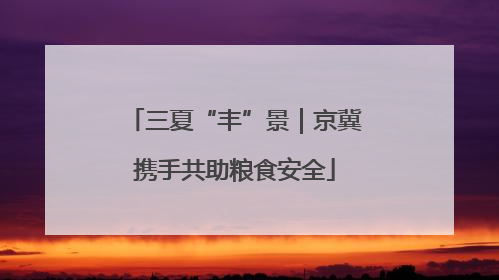 三夏“丰”景｜京冀携手共助粮食安全
