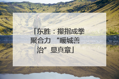 东胜：攥指成拳聚合力 “暖城善治”显真章