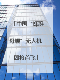 中国“蜂群母舰”无人机即将首飞