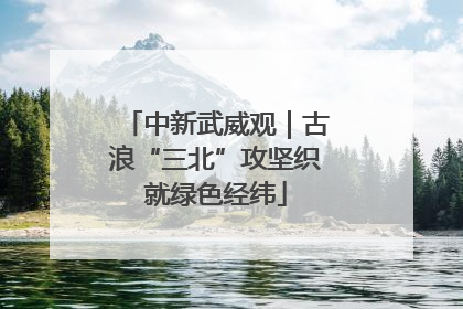 中新武威观｜古浪“三北”攻坚织就绿色经纬