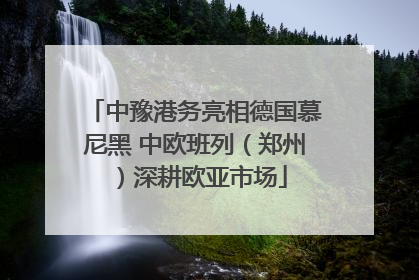 中豫港务亮相德国慕尼黑 中欧班列（郑州）深耕欧亚市场