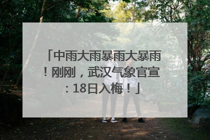 中雨大雨暴雨大暴雨！刚刚，武汉气象官宣：18日入梅！