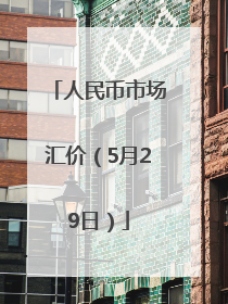 人民币市场汇价（5月29日）
