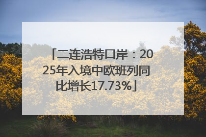 二连浩特口岸：2025年入境中欧班列同比增长17.73%