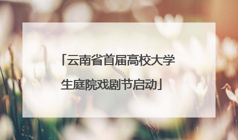 云南省首届高校大学生庭院戏剧节启动