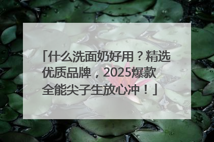 什么洗面奶好用？精选优质品牌，2025爆款全能尖子生放心冲！