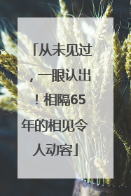 从未见过，一眼认出！相隔65年的相见令人动容