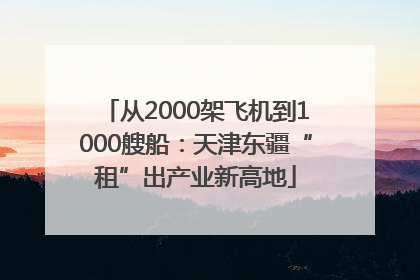从2000架飞机到1000艘船：天津东疆“租”出产业新高地