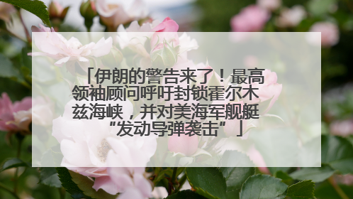 伊朗的警告来了！最高领袖顾问呼吁封锁霍尔木兹海峡，并对美海军舰艇“发动导弹袭击”