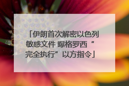 伊朗首次解密以色列敏感文件 曝格罗西“完全执行”以方指令