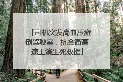 司机突发高血压瘫倒驾驶室，杭金衢高速上演生死救援