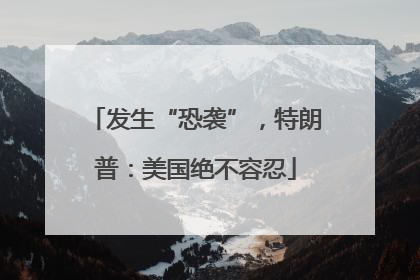 发生“恐袭”，特朗普：美国绝不容忍
