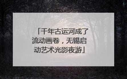 千年古运河成了流动画卷，无锡启动艺术光影夜游