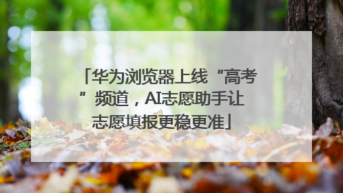 华为浏览器上线“高考”频道，AI志愿助手让志愿填报更稳更准