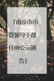 南京市市管领导干部任前公示通告
