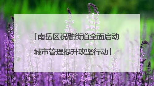 南岳区祝融街道全面启动城市管理提升攻坚行动