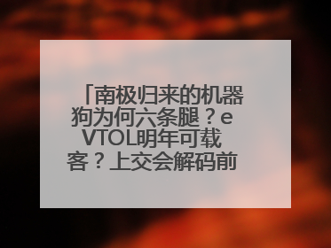 南极归来的机器狗为何六条腿？eVTOL明年可载客？上交会解码前沿技术创新