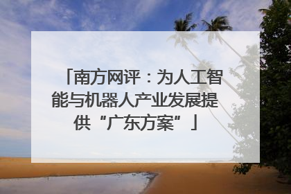 南方网评：为人工智能与机器人产业发展提供“广东方案”