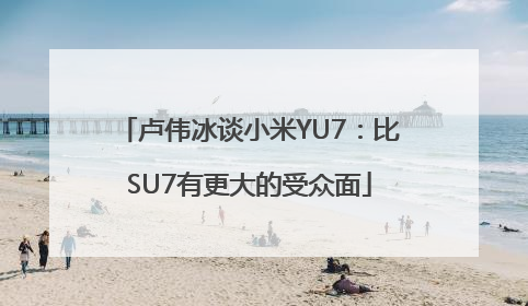 卢伟冰谈小米YU7：比SU7有更大的受众面