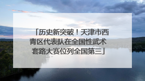 历史新突破！天津市西青区代表队在全国性武术套路大赛位列全国第三