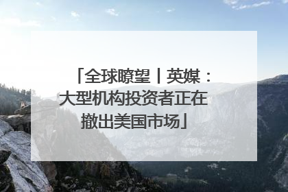 全球瞭望丨英媒：大型机构投资者正在撤出美国市场