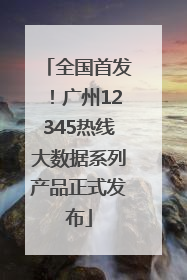 全国首发！广州12345热线大数据系列产品正式发布
