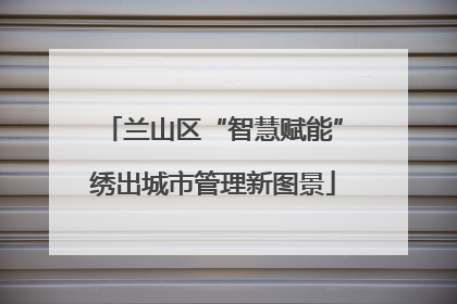兰山区“智慧赋能”绣出城市管理新图景