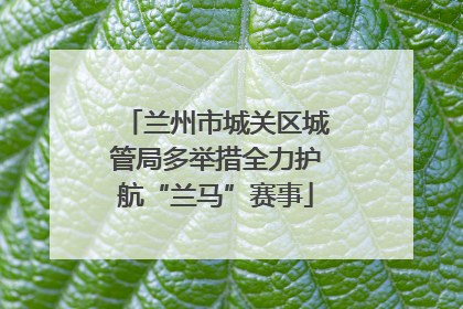 兰州市城关区城管局多举措全力护航“兰马”赛事