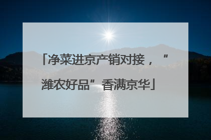 净菜进京产销对接，“潍农好品”香满京华
